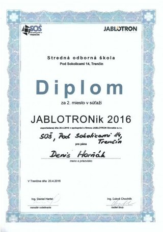 Diplomy žiakov SOŠ Trenčín