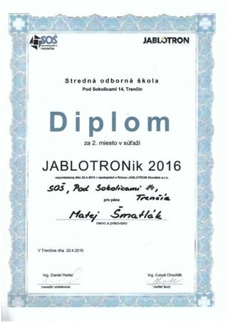 Diplomy žiakov SOŠ Trenčín